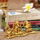 Design Gold Plated Lakshmi Ganesh Saraswati Idol with Deepak Showpiece