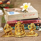 Design Gold Plated Lakshmi Ganesh Saraswati Idol with Deepak Showpiece