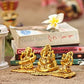 Design Gold Plated Lakshmi Ganesh Saraswati Idol with Deepak Showpiece